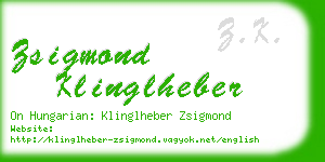 zsigmond klinglheber business card